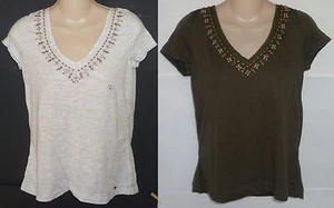 Womens AEROPOSTALE Beaded Tie Back Tee T-Shirt NWT Retail: $34.50 #4798 - Picture 1 of 1