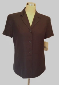 BNWT LIZ CLAIBORNE DARK BLUE SHORT SLEEVE JACKET SIZE 8 RRP $169 - Picture 1 of 4
