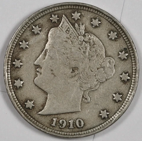 1910 Liberty Nickel.  About XF.  187703 Cover