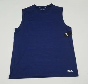 Fila Mens Sports Training Polyester Heritage Tank top Dark Blue - Picture 1 of 7