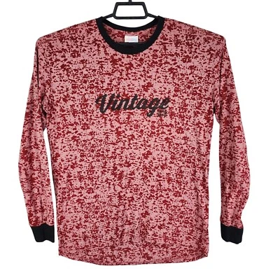 Mens LuLaRoe Shirt Vintage Red & Black Pattern Long Sleeve Crew Neck Size M - Image 1 of 4