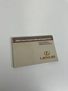 2002 LEXUS IS 300 OWNERS MANUAL SUPPLEMENT - Imagen 1 de 4