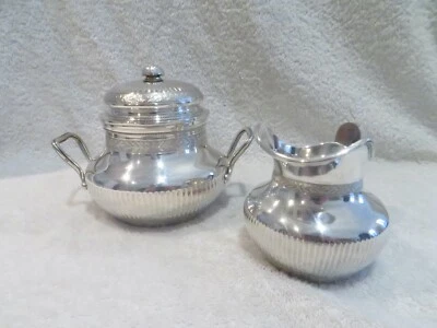 Gorgeous 20th french 950 silver sugar bowl & creamer Louis XVI E Puiforcat - Image 1 of 4