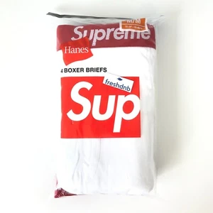 Supreme Hanes Boxer Briefs - White - Medium- Pack of 4 - 100% Genuine Authentic! - Picture 1 of 8