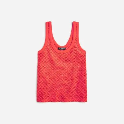 Camiseta sin mangas J.Crew roja talla mediana crochet sin mangas preppy moda festival verano Foto 1 de 4
