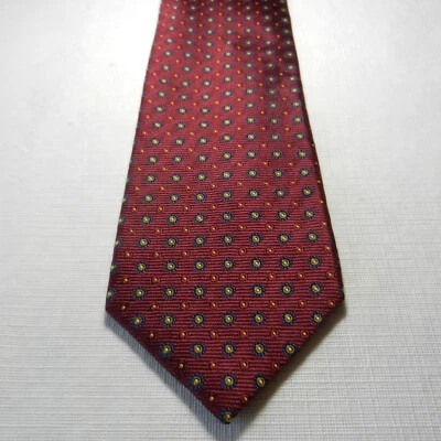J. Z. Richards maroon patterned 100% silk handmade tie 60 1/4" X 3 3/4" - Imagem 1 de 4