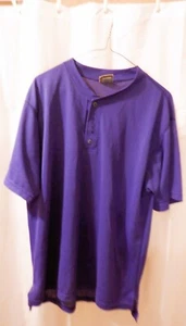 EMS Pinnacle Performance Men's Large Purple Short Sleeve Henley Shirt - Picture 1 of 5