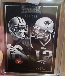 Panini Playbook #49 2015 Tom Brady & Joe Montana/299 - Imagen 1 de 2