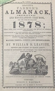 1878 Original Leavitt's Farmer's Almanac William Leavitt Nephew Edson Eastman 82 - Picture 1 of 4