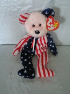 TY - Beanie Baby - Spangle Bear Plush - American Flag - Picture 1 of 1