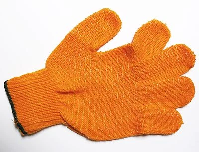 PAIR No Slip Grip Nylon PVC Coated Fishing Protective Gloves Size Large - Orange - Image 1 of 2