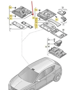 SEAT ATECA KH7 Innenraum-Dachhimmel-Leseleuchte 5F0947105ASWRC NEU ORIGINAL - Picture 1 of 2