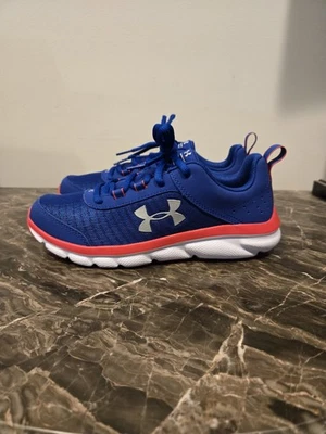 Boys Under Armour GS Assert 8 Low Blue Red Size 5 Youth - Image 1 of 4