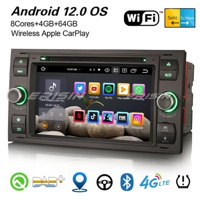64GB 8-Kern Android 12 Autoradio Ford Focus Kuga Fiesta Fusion CarPlay DAB+ Navi - Bild 1 von 4