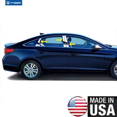 Chrome Accessories Pillar Post Trim for 15-19 Hyundai Sonata 6P Foto 1 de 4