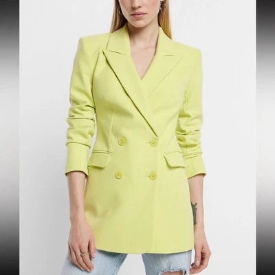 Blazer Express $168 Chartreuse reloj de arena doble botonadura talla 4 Foto 1 de 4