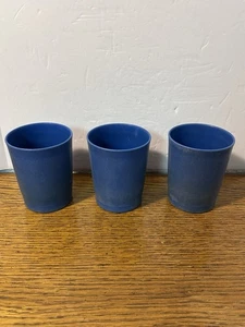 Vintage Tupperware Juice Cup Blue Plastic Small Tumbler 6 oz Style 1251 Set of 3 - Picture 1 of 13