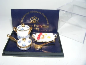 Reutter Porzellan Dollhouse Furniture Breakfast Tray Cooking set - Picture 1 of 2