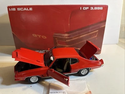 GTO RED BIG BOX 1972 PONTIAC 455 HO RAM AIR HARD TOP  1-18 DIECAST GMP  #8043 - Image 1 of 4