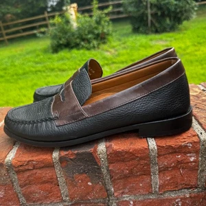 Mocassini eleganti Bass Weejuns Wilton da uomo in pelle nero marrone 9,5 M - Foto 1 di 7