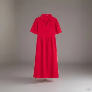 Seasalt Cornwall Linen Fen Violet midi dress raspberry / Scarlett Red uk 16 - Picture 1 of 9