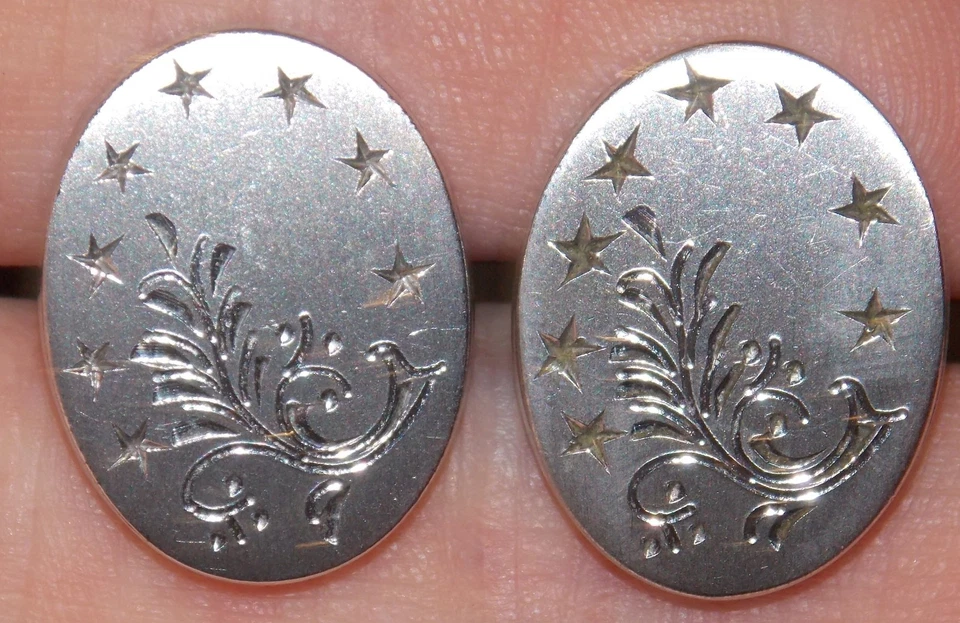 Gemelos vintage Speidel de plata esterlina grabados bala ovalados para hombre joyería Foto 1 de 1