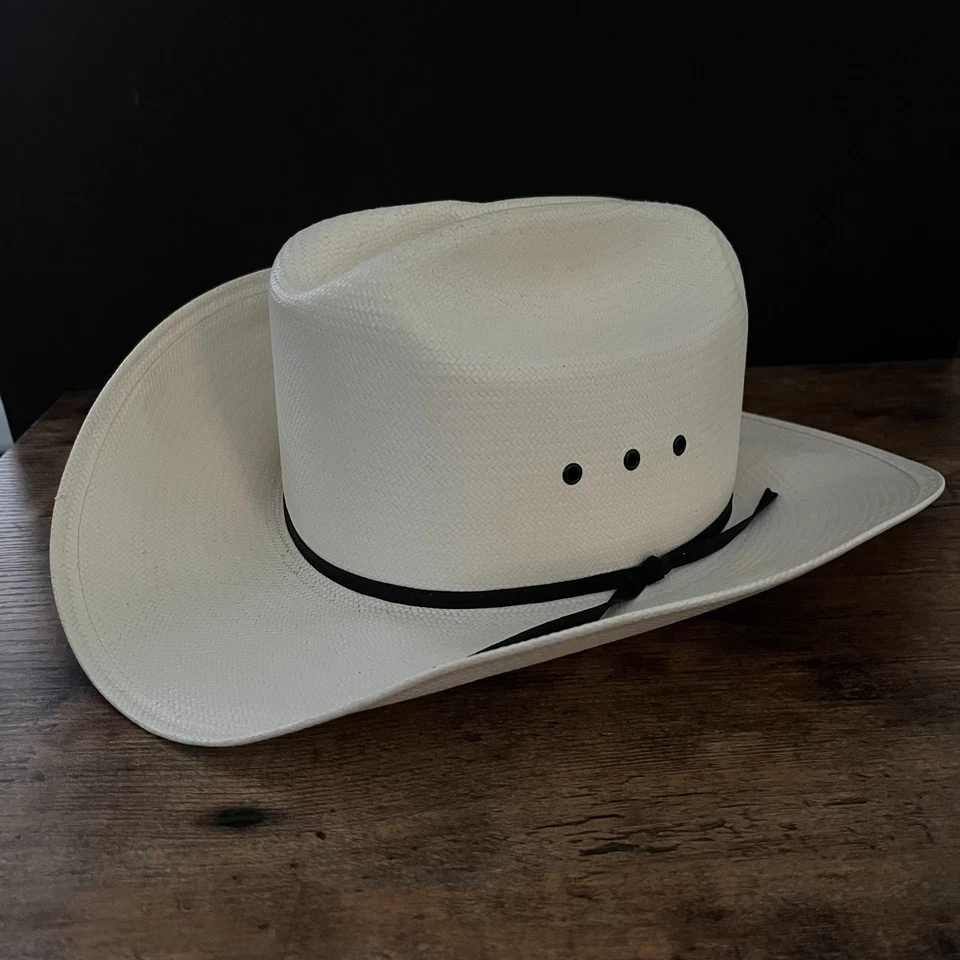 Шляпа ковбойская Stetson родео ранчо вестерн размер 7 1/4 подлинная шантунг кремовая - Изображение 1 из 4