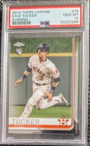 2019 TOPPS CHROME 39 KYLE TUCKER RC ASTROS ROOKIE RUNNING *PSA 10 GEM MT - Picture 1 of 1