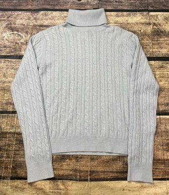 Aqua Cashmere Sweater Womens Small Turtleneck Cable Knit Pullover - Image 1 of 4
