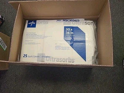 Medline MSC303625 Ultrasorbs Premium Underpads, 30x36, 25pk Foto 1 de 2