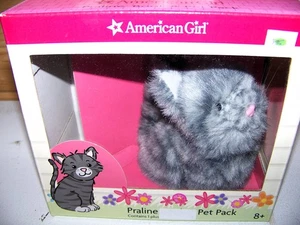 Nuovo! SET PET PRALINE KITTY AMERICAN GIRL GRIGIO PELUCHE GATTO AMICIZIA - Foto 1 di 7