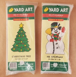 2 Vintage Yard Art Do-It Yourself Muster - Weihnachtsbaum & Herr Schneemann - Bild 1 von 10