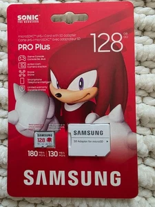 New Samsung SEGA Sonic PRO Plus 128 GB MicroSD Card - Brand New Sealed - Picture 1 of 2