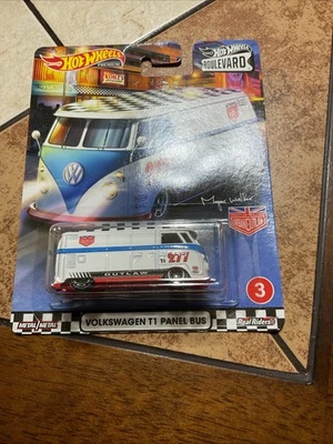 Autobús de panel Hot Wheels Premium Volkswagen T1 Boulevard Real Riders 2019 Foto 1 de 4
