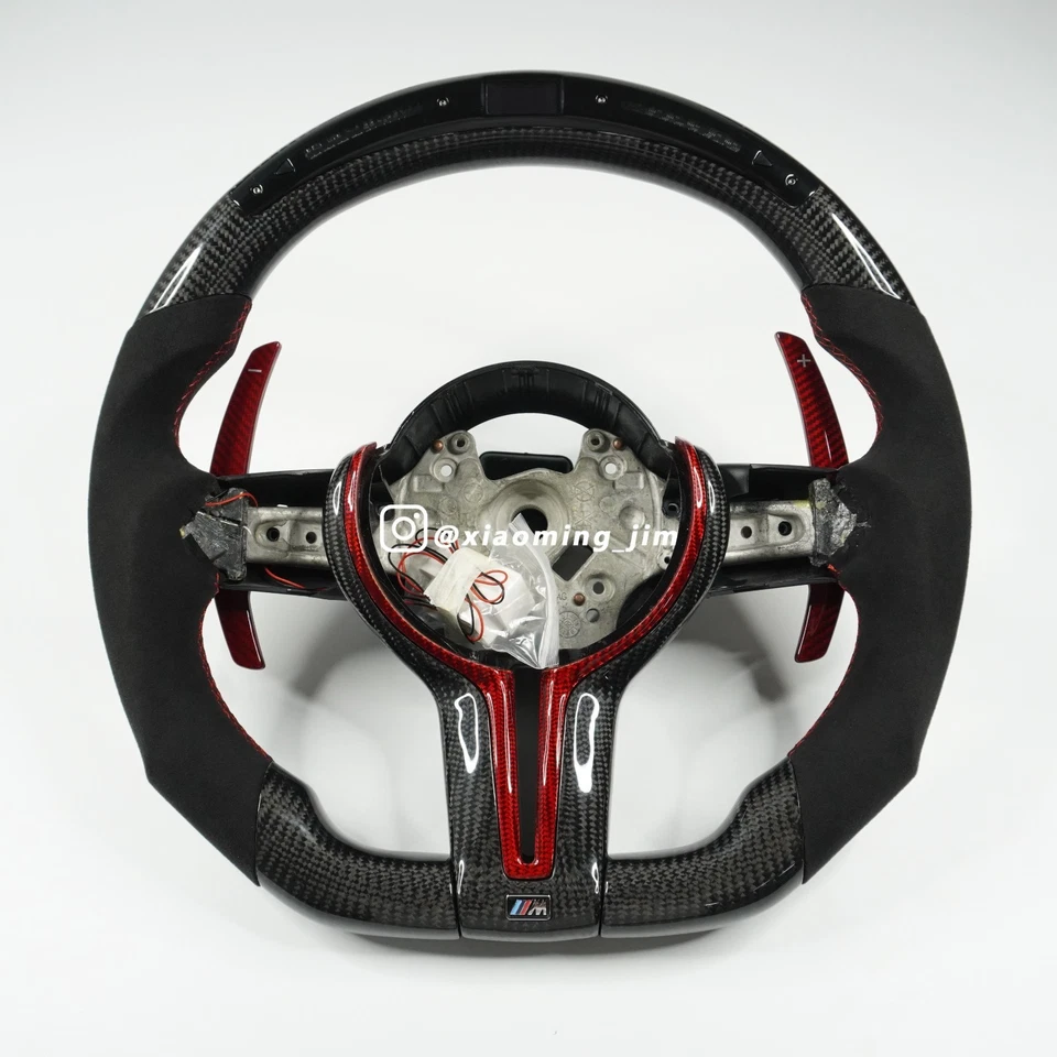 Volante de fibra de carbono napa personalizado apto para BMW F87 M2 F80 M3 F82 M4 M5 Foto 1 de 4