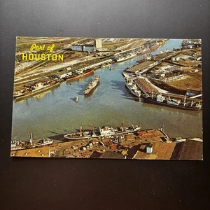 Aerial view Port of Houston TX Ship turning basin FABVINTY BARGAIN POSTCARD - Picture 1 of 2