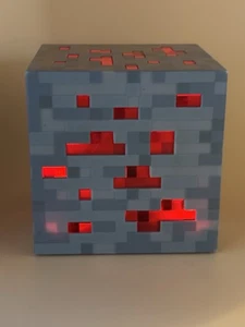 Minecraft Light Up Cube Brick Red & Gray 3" Touch Night Light Think Geek - Picture 1 of 5