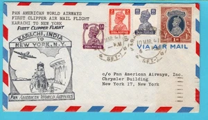 INDIA PAN AM Clipper flight 1947 Karachi Pakistan to New York - Picture 1 of 2