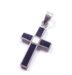 Kreuz Anhänger emailliert 925 Sterling Silber 2,2 g - Bild 1 von 7