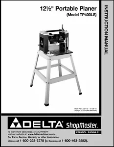 Delta Hobel TP400LS Bedienungsanleitung - Bild 1 von 1