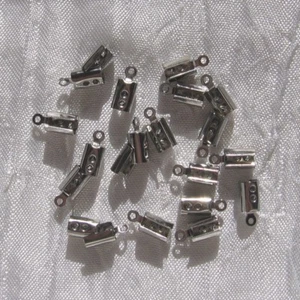 Lot de 20 cache-noeuds embouts fil cuir suédine en acier inoxydable 9,5mm *IN14 - Picture 1 of 3