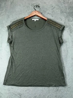 Camiseta Rosa + Oliva Mujer Pequeña Verde Gris Detalle Metal Puños Manga Corta Foto 1 de 4