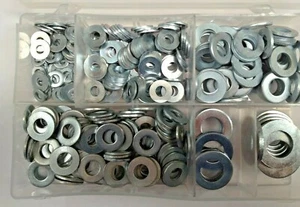 ASSORTED BOX METRIC WASHERS  ZINC PLATED STEEL - Picture 1 of 1
