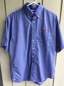 Men's Budweiser work shirt Blue size 17 Extra Large short sleeve casual shirt - Picture 1 of 7