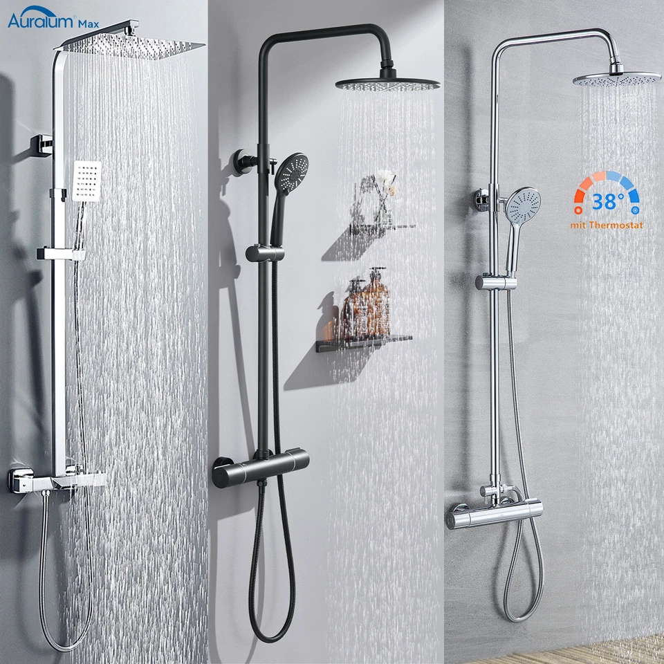 Thermostat Duschset Duschsystem Duscharmatur Regendusche Kopfbrause Duschsäule - Bild 1 von 1