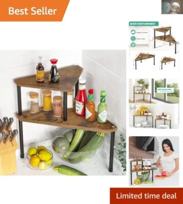 Organizador multiusos de 2 niveles: estante de especias de cocina y solución de almacenamiento de baño Foto 1 de 4