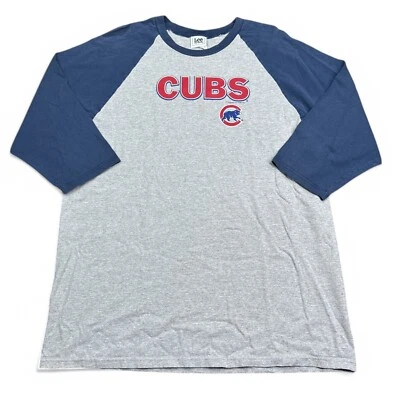 Vintage Y2K Lee Sport Chicago Cubs Baseball T Shirt Mens Size XL Gray Blue MLB - Image 1 of 4