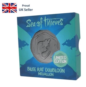 Sea Of Thieves Replica Bilge Ratte Doubloon Medaillon versilbert limitiert + Karte - Bild 1 von 6