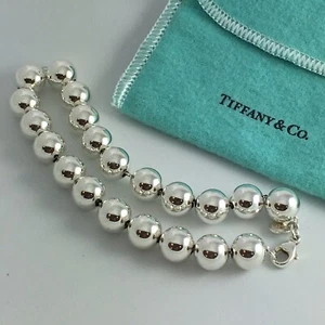 Extra Large 9.5" Tiffany & Co HardWear Ball Bracelet Sterling Silver 10mm Bead - Picture 1 of 8