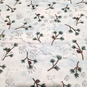 Pinecone Moose Tracks Cotton Fabric 1 Yard X 44" Moosehead Lodge by SSI Asst - Picture 1 of 4